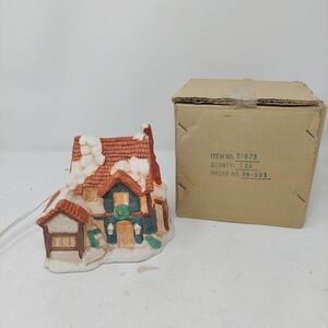 Vintage Christmas Village House Hand Painted Porcelain Illuminated Holiday Decor